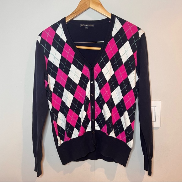 Brooks Brothers Sweaters - BROOKS BROTHERS | Y2K preppy argyle v-neck knit cardigan sweater